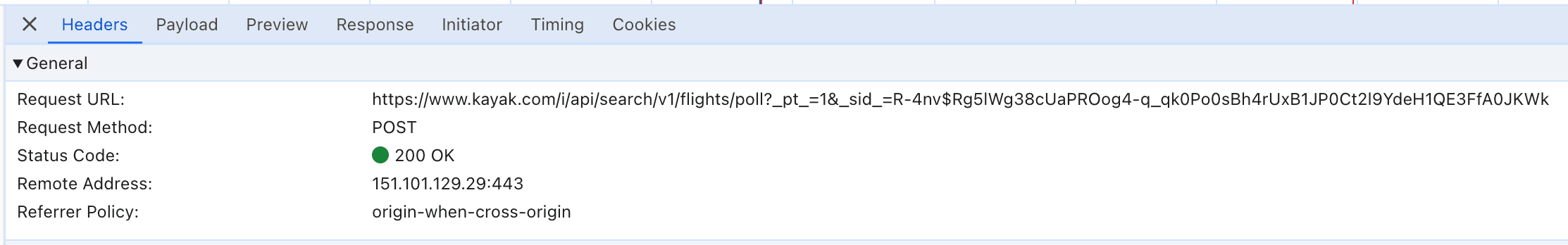 Flight poll request